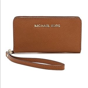 Michael Kors Saffiano Leather Slim Tech Wristlet